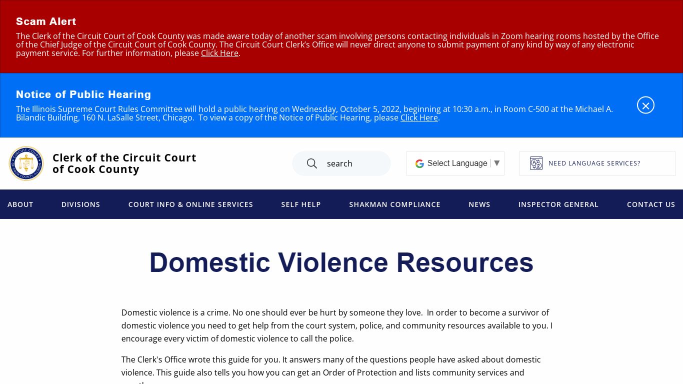 Domestic Violence Resources | Clerk of the Circuit Court of Cook County